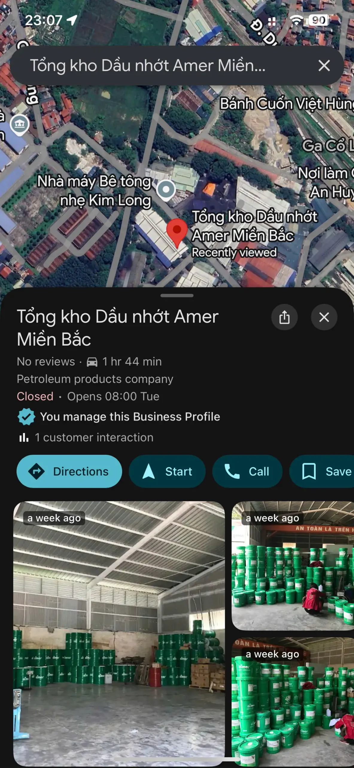  google maps Tổng kho Dầu nhớt Amer Miền Bắc